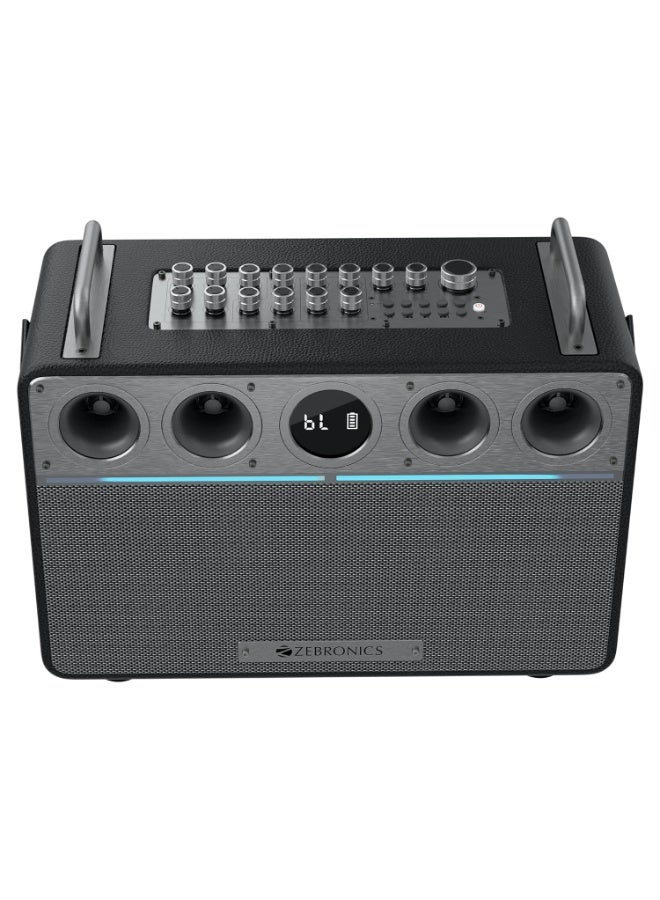 زيبونيكس ZEBRONICS Studio X One, 240W, 8 Hrs, 9000 mAh, Bluetooth Speaker, 45W Rapid Charge, Dual Wireless Mic, Karaoke, Recorder, Guitar Control, OTG Live Stream, 2.4GHz Transceiver, XLR/6.3mm Hybrid Port - Image 1